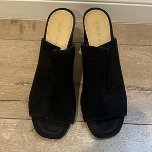 Marc Fisher Black Suede Mules